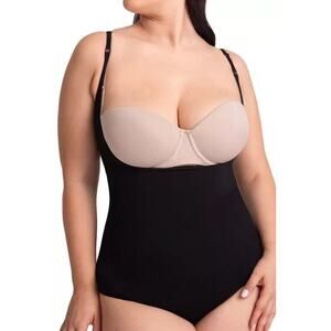 Shapermint Essentials 3XL Open Bust Bodysuit Shaper Panty Black Shapewear 73003